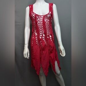 ⚠️SOLD Spiaggia Dolce Red Crochet Dress-Beachs,Bold,Brand Brand New (L/XL). NWOT